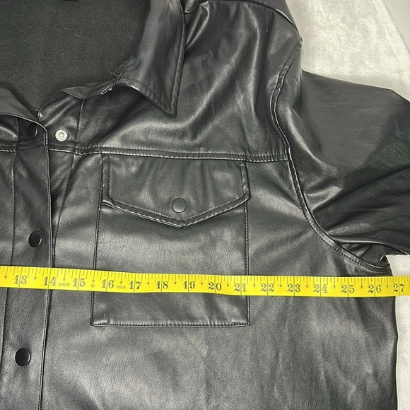 Wild Fable Women’s Black Faux Leather Snap Front Jacket Oversized Design XL - Picture 10 of 11